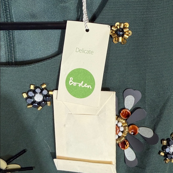 NWT Boden Brunswick emerald‎ embellished dress sz 8R - Picture 6 of 13